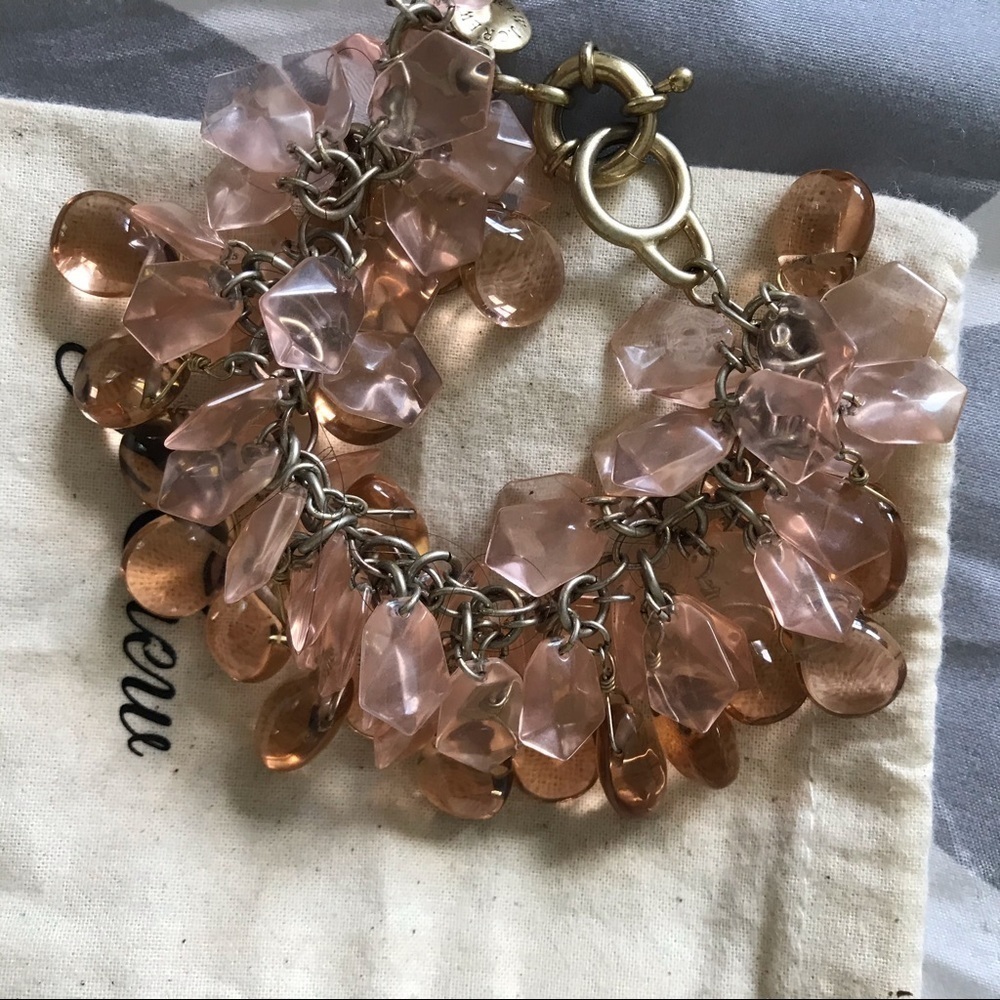J crew beaded chain bracelet pink